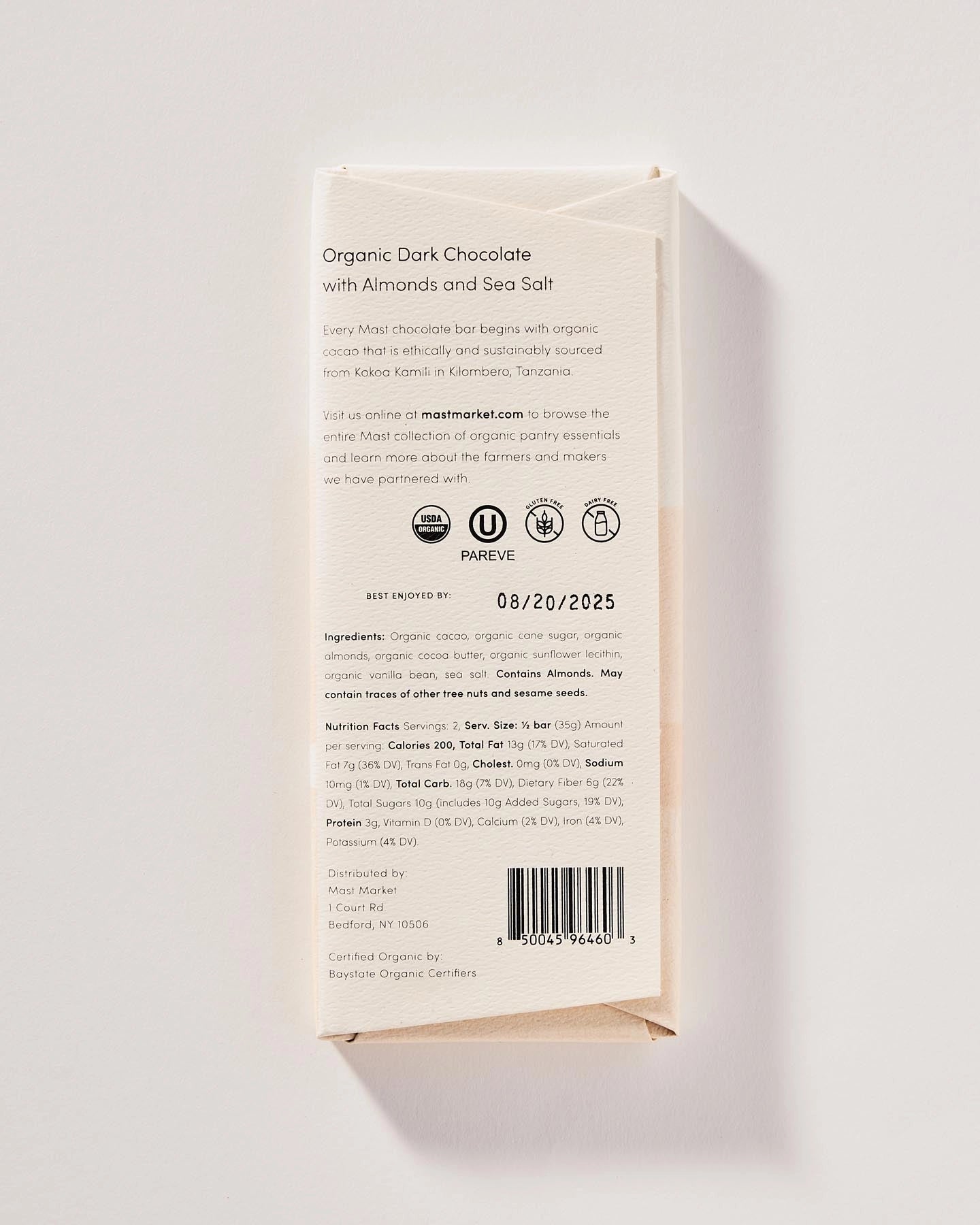 Mast Organic Dark Chocolate with Almonds & Sea Salt