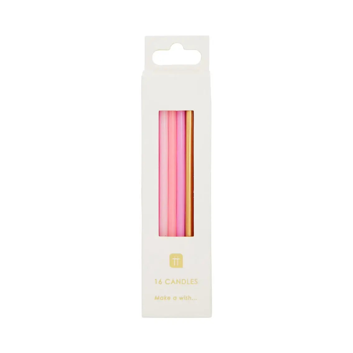 Rose Pink & Gold Birthday Candles