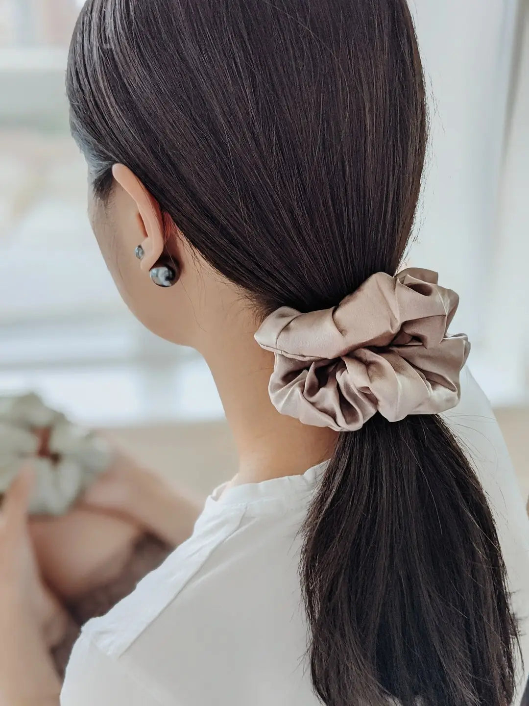 100% Mulberry Silk Jumbo Scrunchie - Dusty Mauve