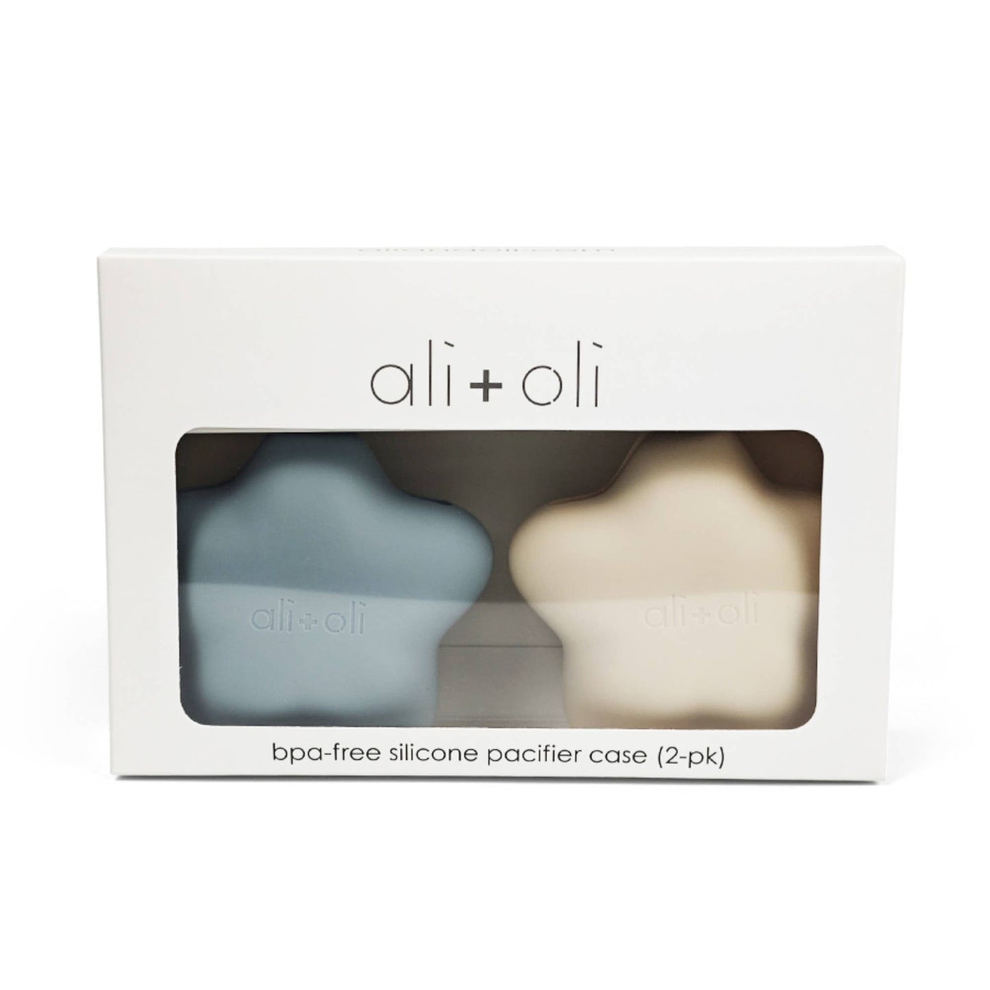 Ali+Oli Silicone Pacifier Case 2 pack Star (Mist-Sand)