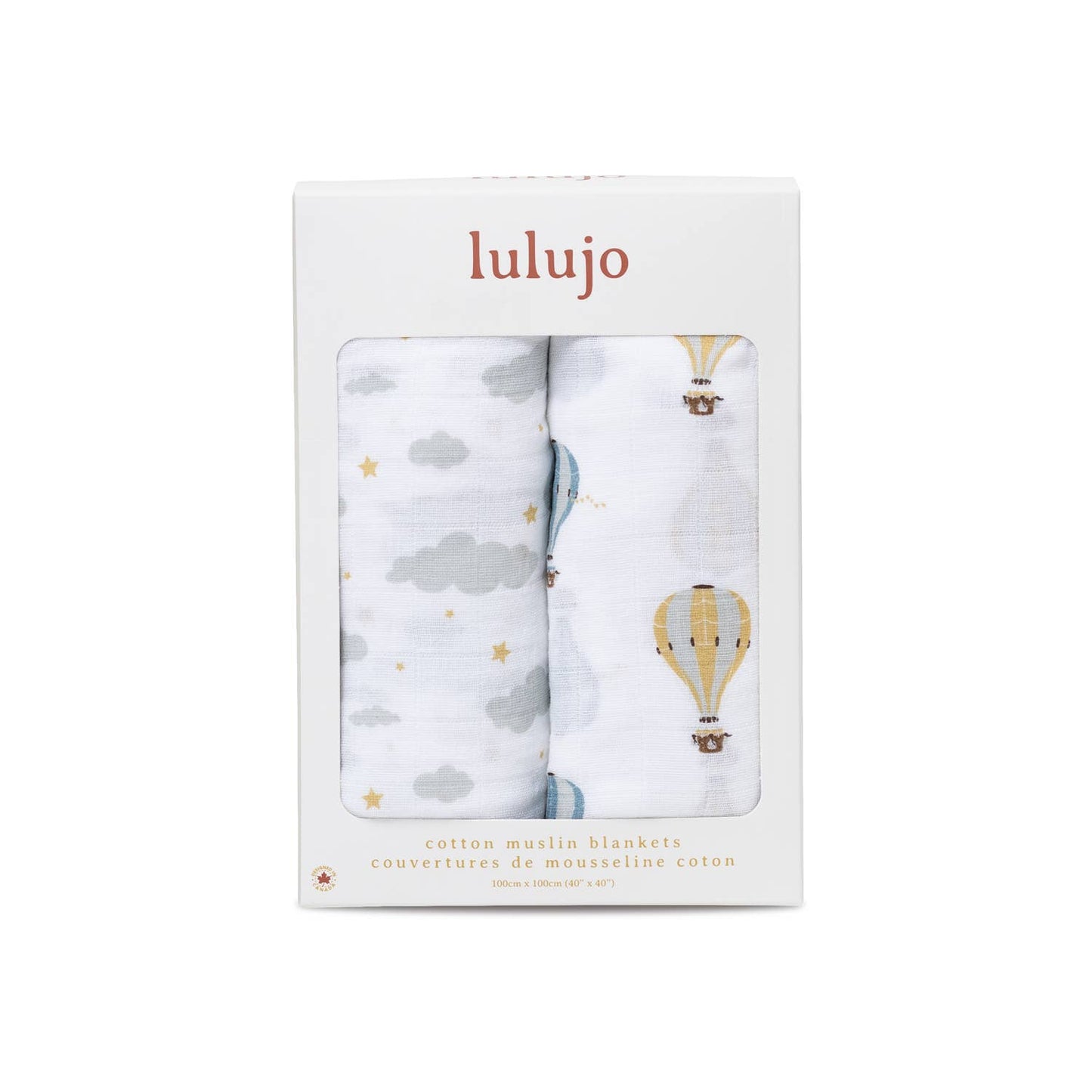 2-pack Cotton Swaddles - Hot Air Balloons & Clouds