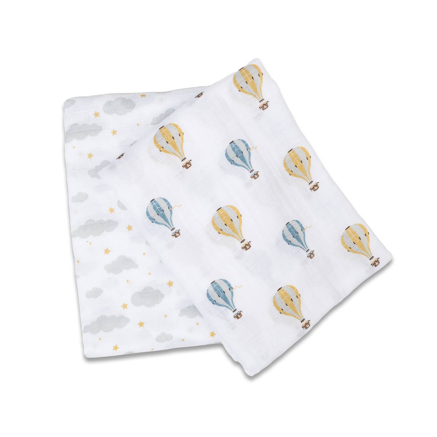 2-pack Cotton Swaddles - Hot Air Balloons & Clouds
