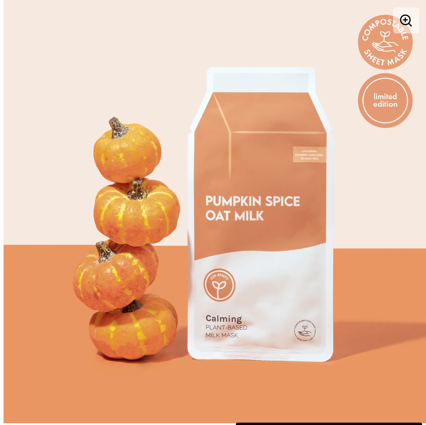 Pumpkin Spice Oat Milk Hydrating Plant-Based Milk Sheet Mask