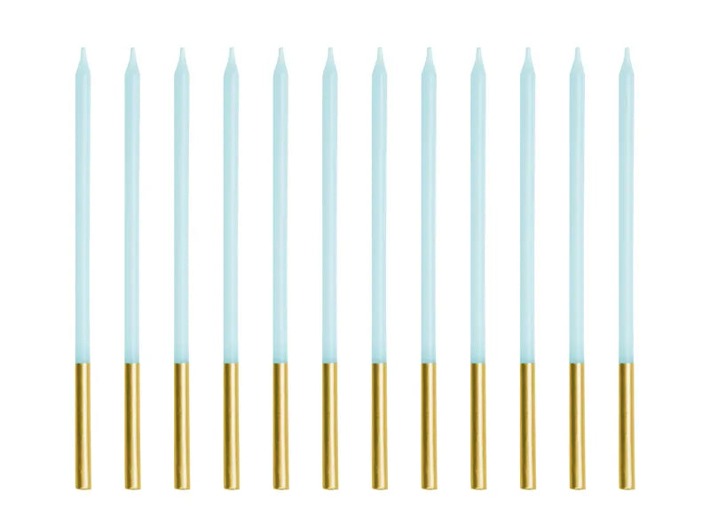 Gold Dipped Light Blue Candles