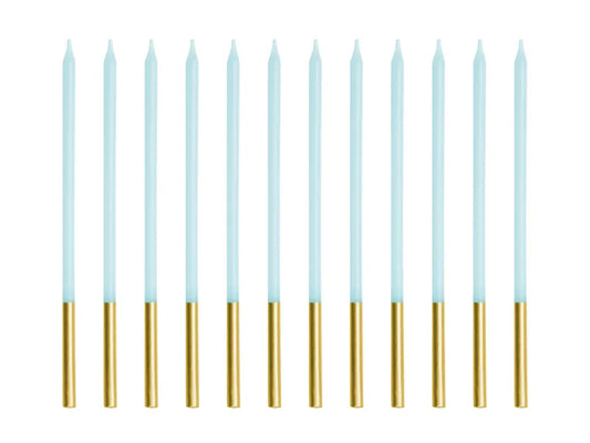 Gold Dipped Light Blue Candles