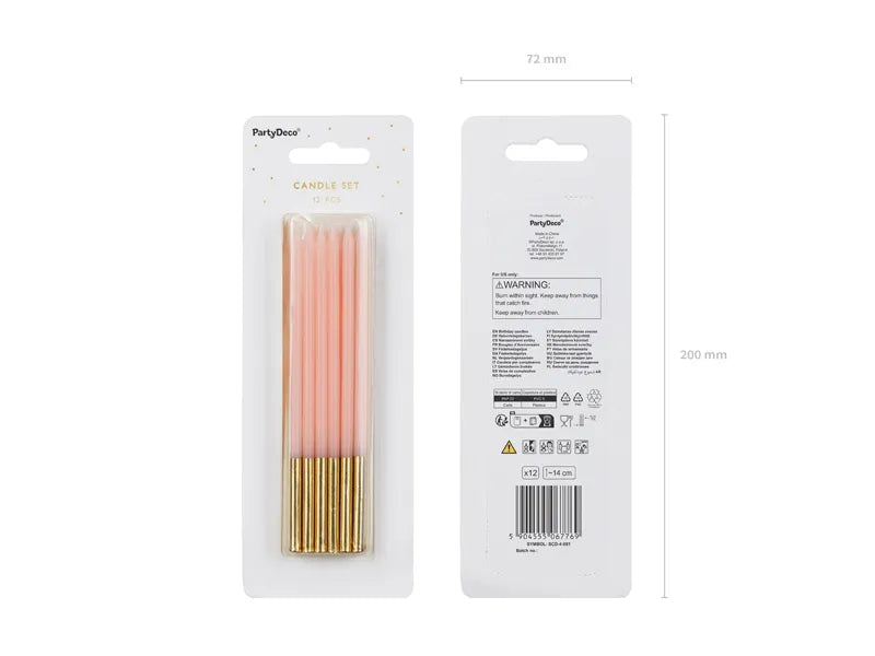 Gold Dipped Pink Candles