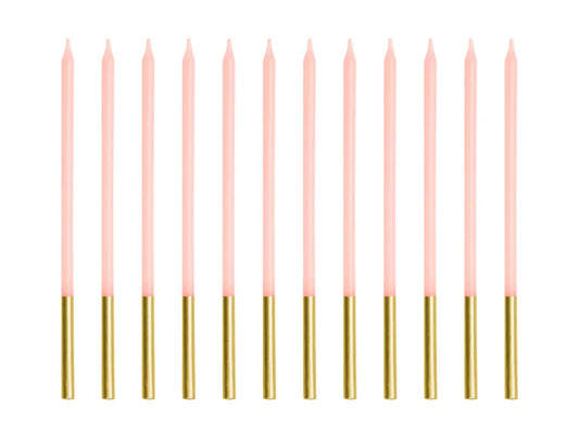 Gold Dipped Pink Candles