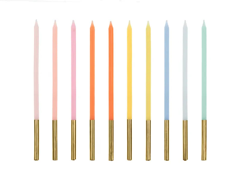 Gold Dipped Rainbow Candles