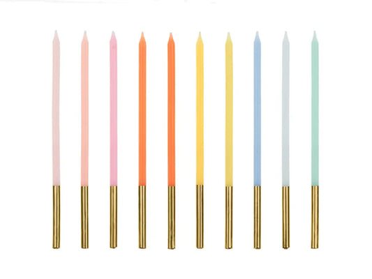 Gold Dipped Rainbow Candles