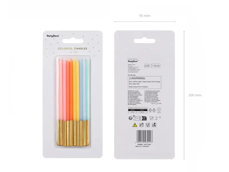 Gold Dipped Rainbow Candles