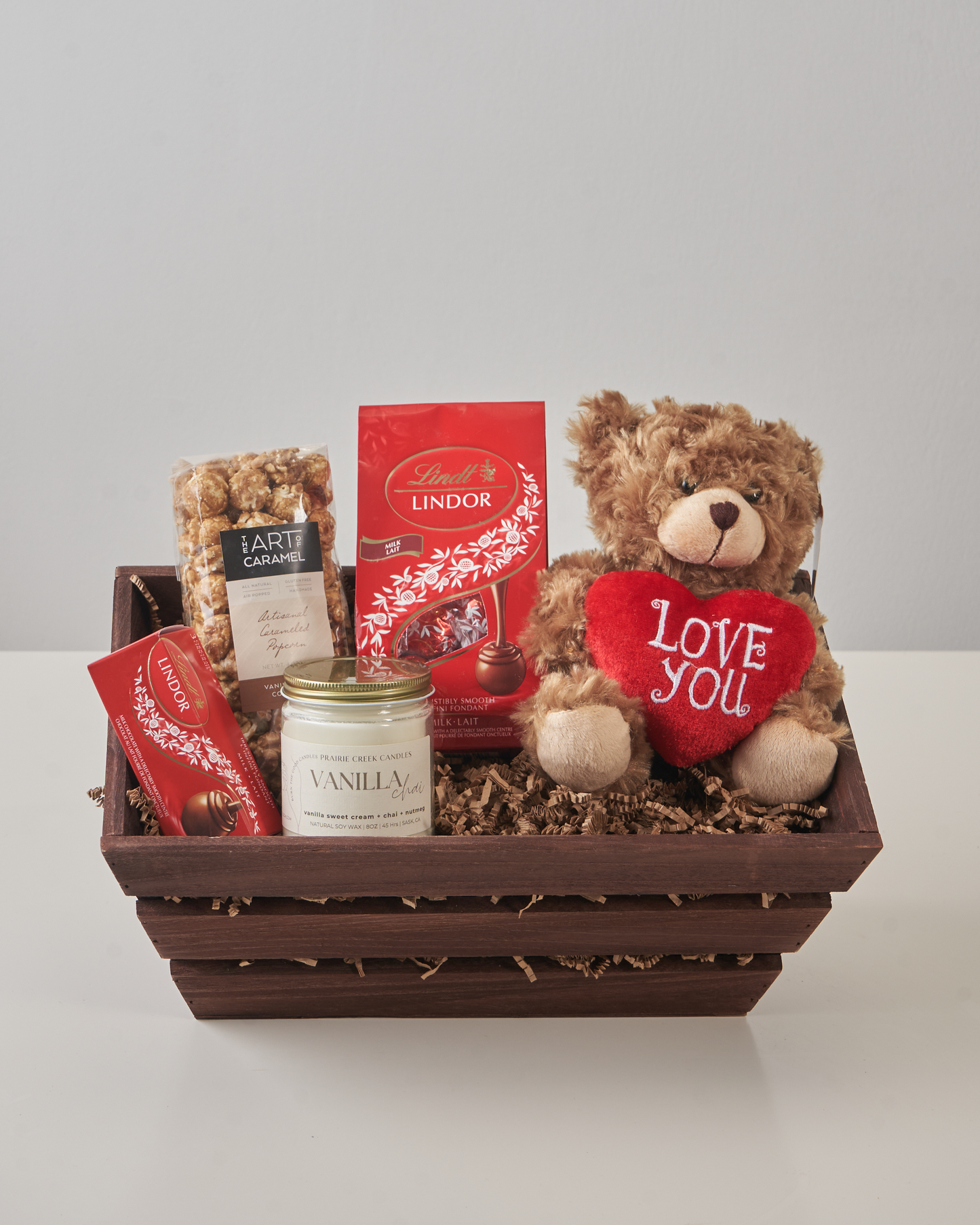 Extra Sweet Valentines Day Gift Basket with Teddy Bear & Candle