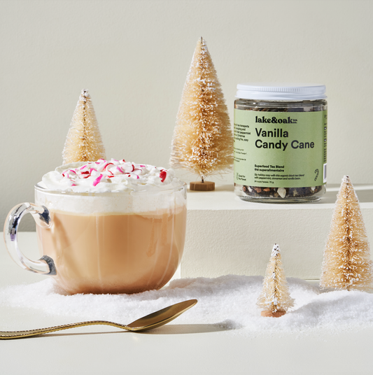 Vanilla Candy Cane -  Superfood Tea Blend: Glass Jar