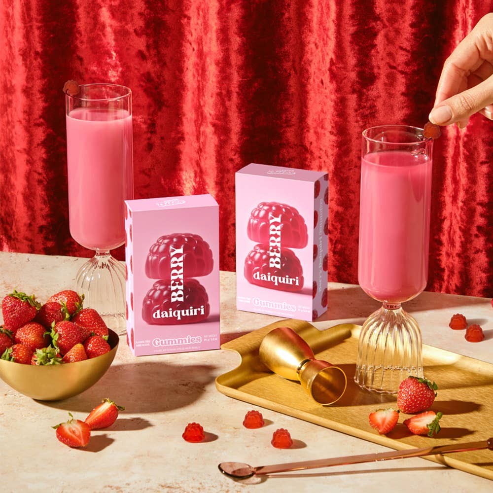 Berry Daiquiri Gummies, Chewy Candies, Alcohol-Free