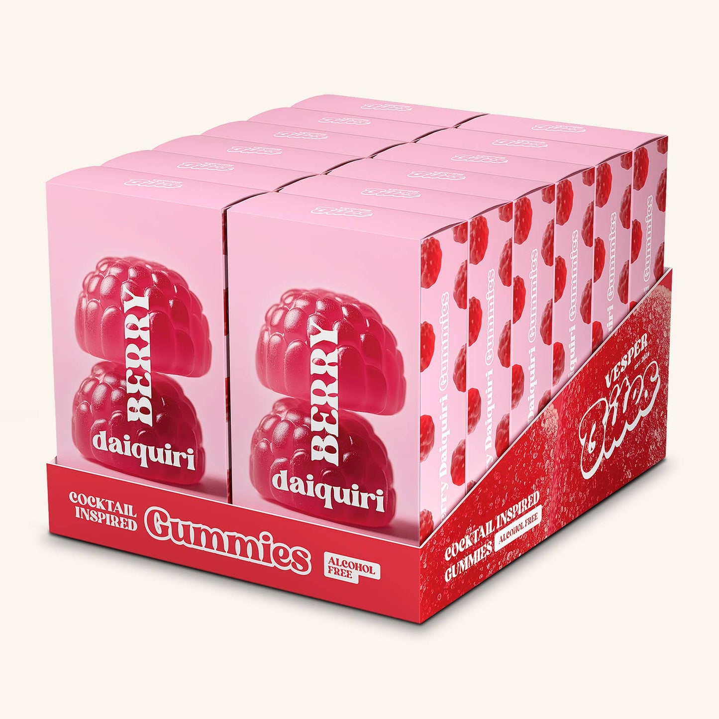 Berry Daiquiri Gummies, Chewy Candies, Alcohol-Free