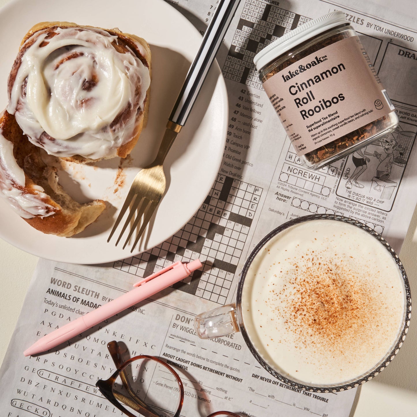 Cinnamon Roll Rooibos - Superfood Tea Blend: Glass Jar