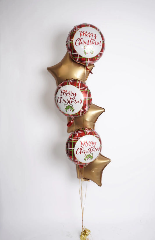 Holiday Foil Balloon Bouquet - Merry Christmas Balloons