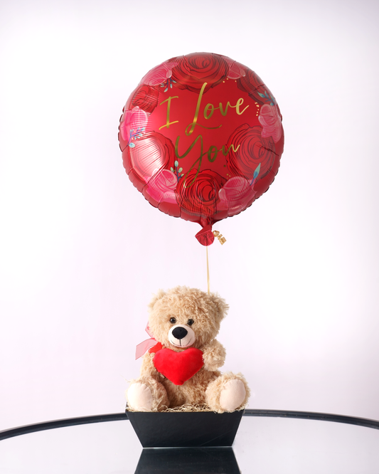 Teddy Bear & I Love You Balloon Gift